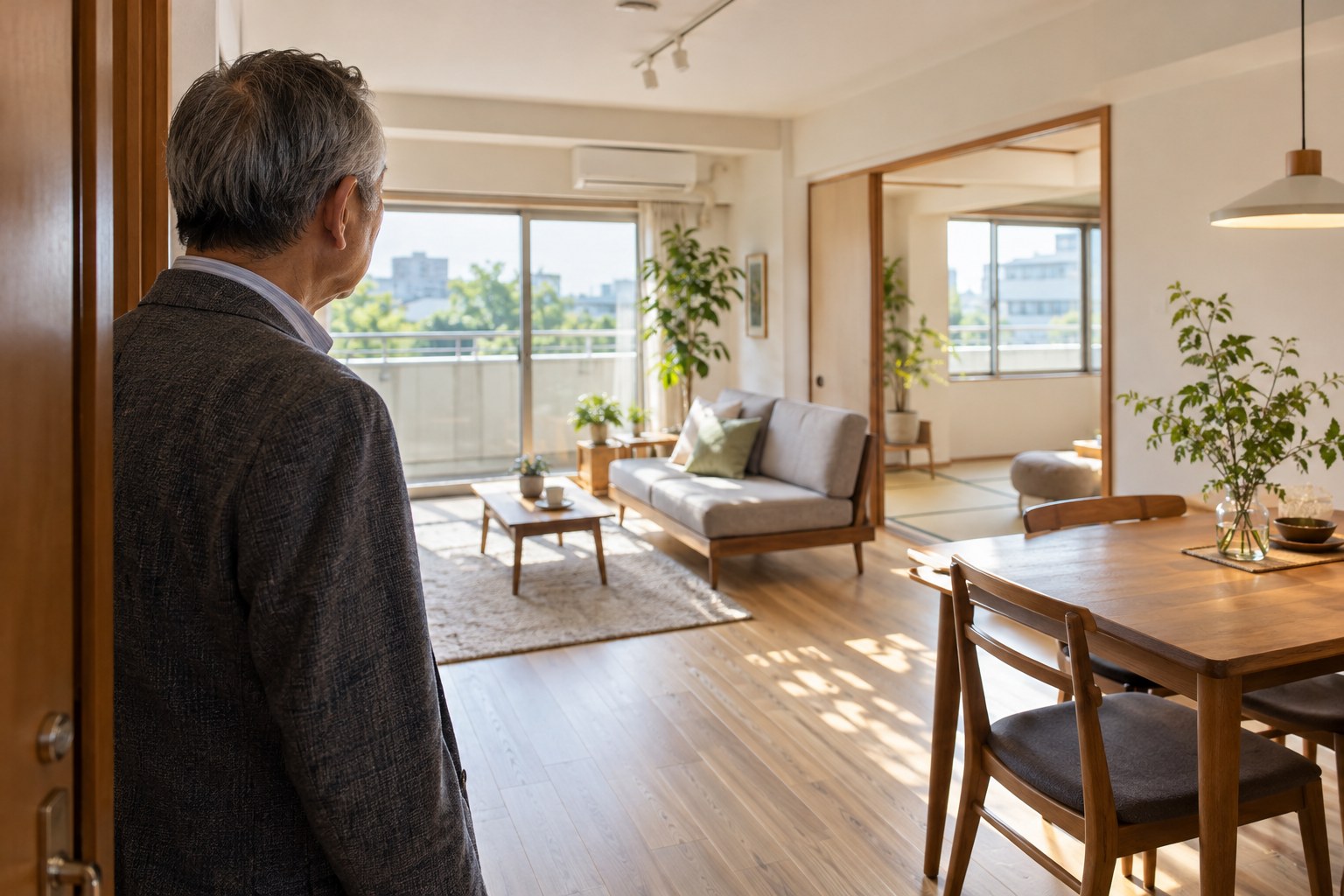 自然光が差し込む賃貸住宅のリビングのイメージ