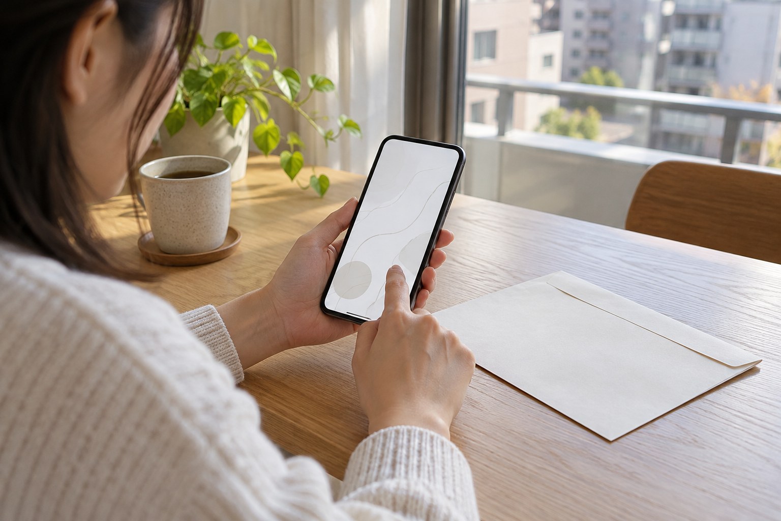 スマートフォンで希望日を回答するイメージ
