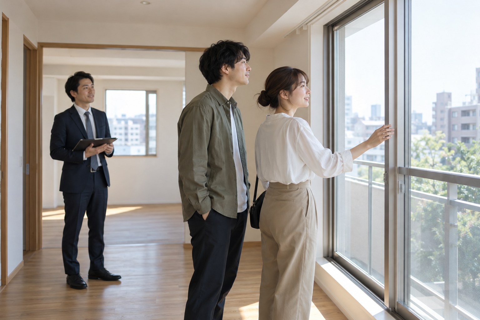 改修後の部屋を内見するイメージ